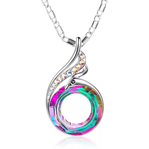 Jewelry - Australian Crystal Peacock Pendant Necklace